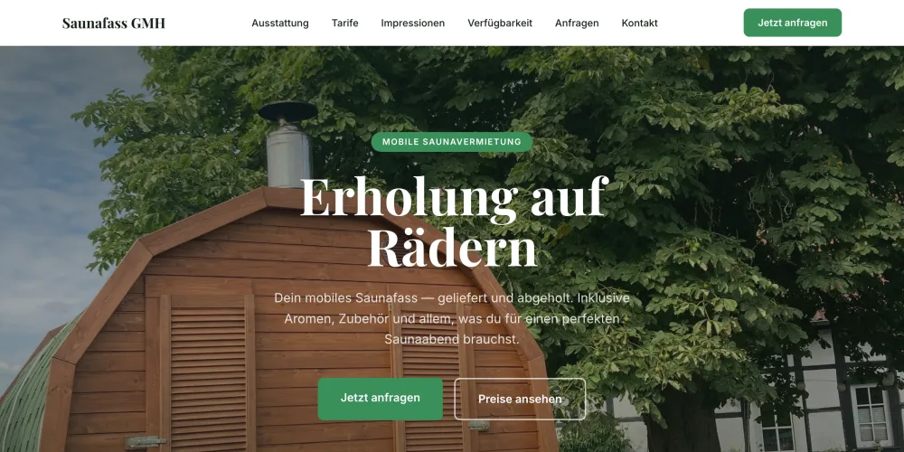 Website saunafass-gmh.de